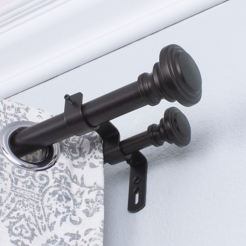 Decopolitan 1 Diameter 35-66 Trumpet Adjustable Curtain Rod Set