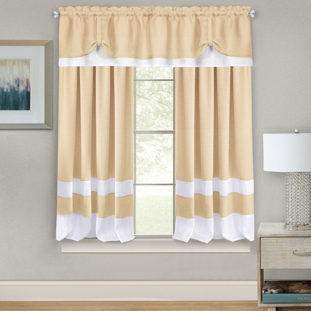 Collections Etc Darcy Two tone Rod Pocket Window Curtain Panel