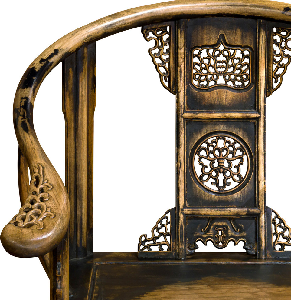 Distressed Elmwood Ming Imperial Palace Arm Chair   Asian   Armchairs And Accent Chairs   by China Furniture and Arts  Houzz