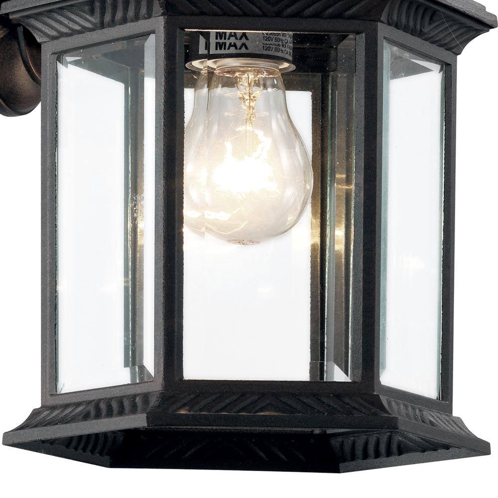 Bel Air Lighting Wentworth 1-Light Small Black Outdoor Wall Light Fixture with Clear Glass (2-Pack) 4181-2 BK