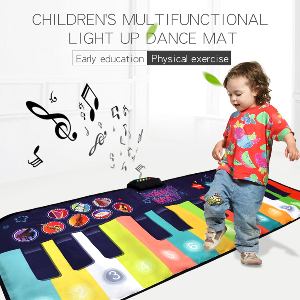 NETNEW Dance Mat Musical Game Blanket Toys for Boys Girls 3-6 Years with 8 kinds of musical instruments Keyboard Play Piano Mat Music Toys