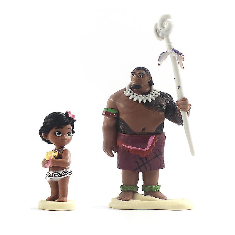 6pcs Princess Moana Mini Figures Set Toy， Moana Doll With Maui Demigod Doll Gift Set For Girls Ages 3 And Up