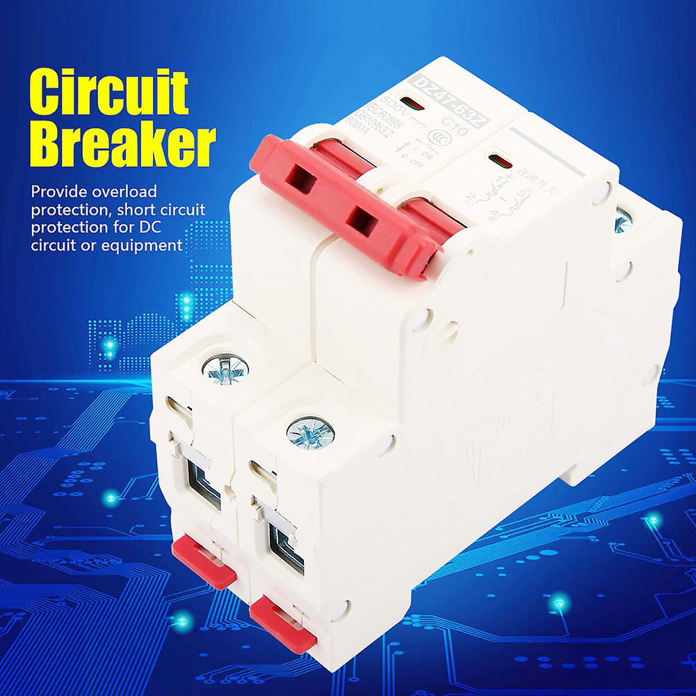 2p Dc 500v 10a Mini Circuit Breaker Mcb Safety Breaker Dz47-63z-2p