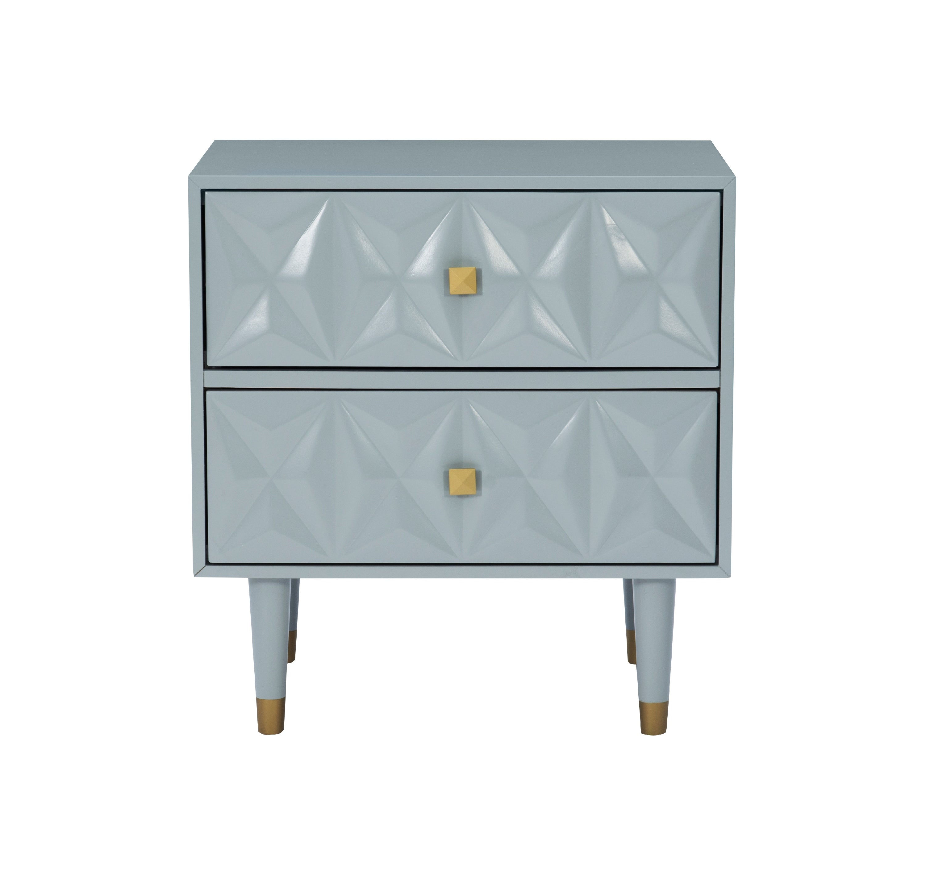 Linon Ginzel 2-Drawer Nightstand, Gray and Gold Finish