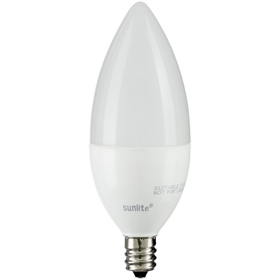 Sunlite 80791 LED B11 Frosted Torpedo Tip Chandeli...