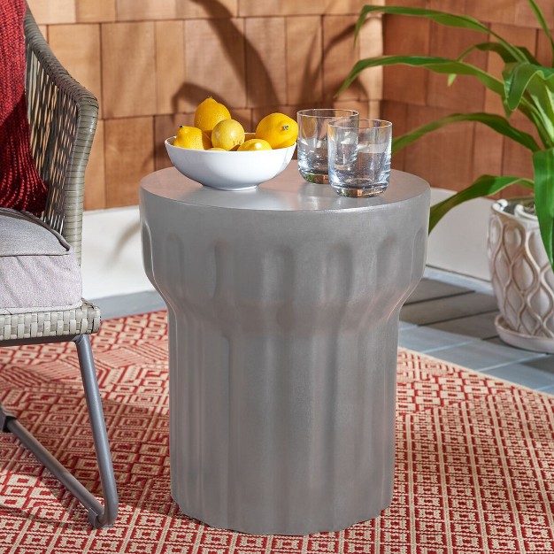 Vesta Concrete Indoor outdoor Accent Stool Safavieh