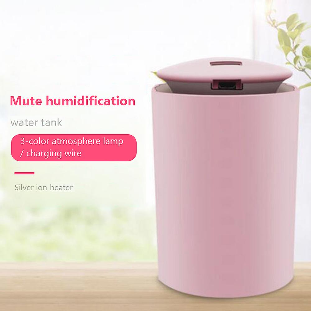 Portable Home Air Atomizer Night Light Office Desktop Car Mini Humidifier Large Capacity Pink