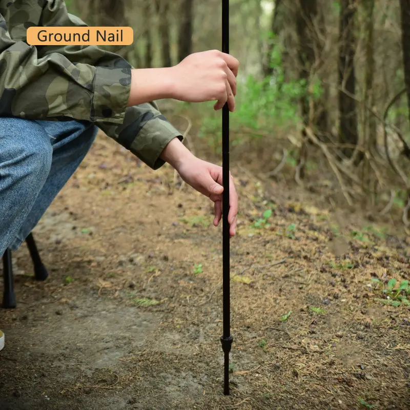 Outdoor Camping Hiking Aluminum oy Foldable Lamp Post Pole Portable Fishing Hanging Light Fixing Stand Holder Lantern Stand