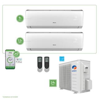 GREE Gen3 Smart Home Dual-Zone 24000 BTU 2 Ton Ductless Mini Split Air Conditioner with Heat Inverter Remote - 208-230-V MULTI24VIR201HP