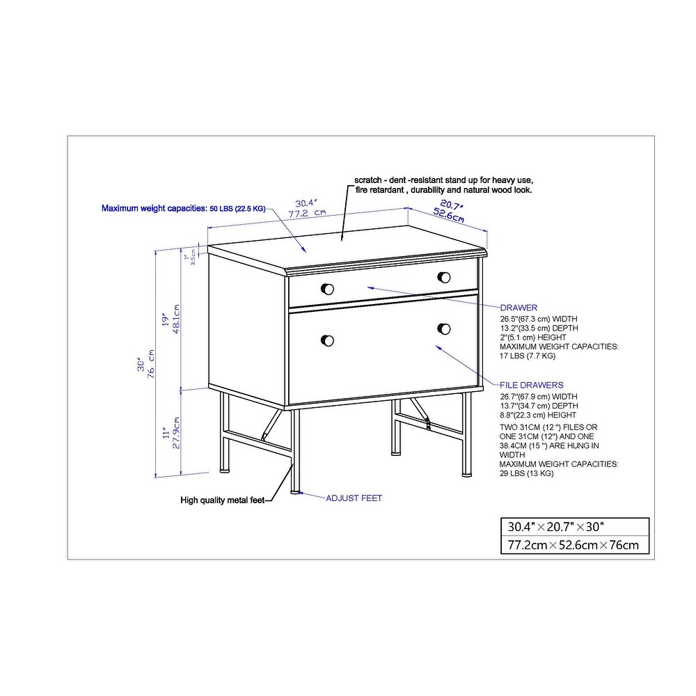 Saint Birch 2 Drawer Lateral File Drawer