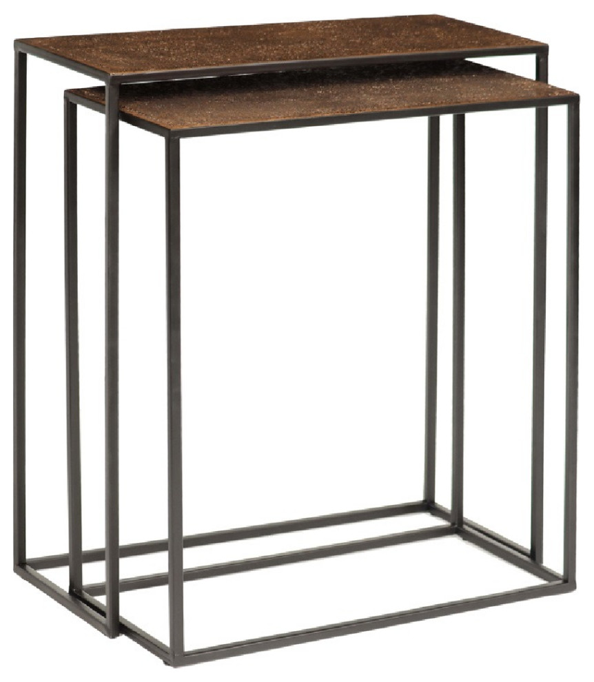 Metal Nesting Console Tables (2)  OROA Bristol   Industrial   Coffee Table Sets   by Oroa   Distinctive Furniture  Houzz