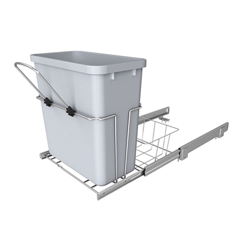 Rev-A-Shelf 20 Quart Universal Waste Container with Rear Basket RUKD-1420RB-1