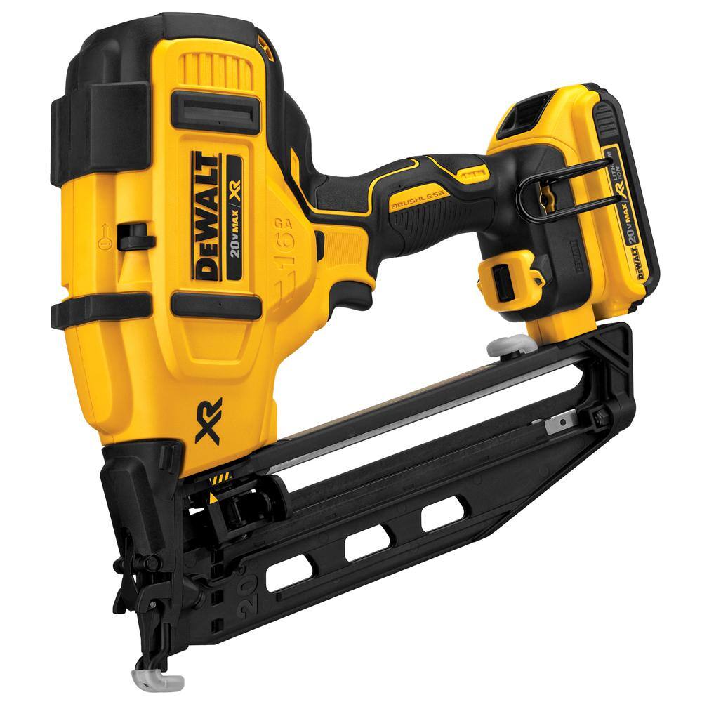 DW 20V MAX XR Lithium-Ion 16-Gauge Cordless Angled Finish Nailer Kit and 18-Gauge Brad Nailer DCN660D1wDCN680B