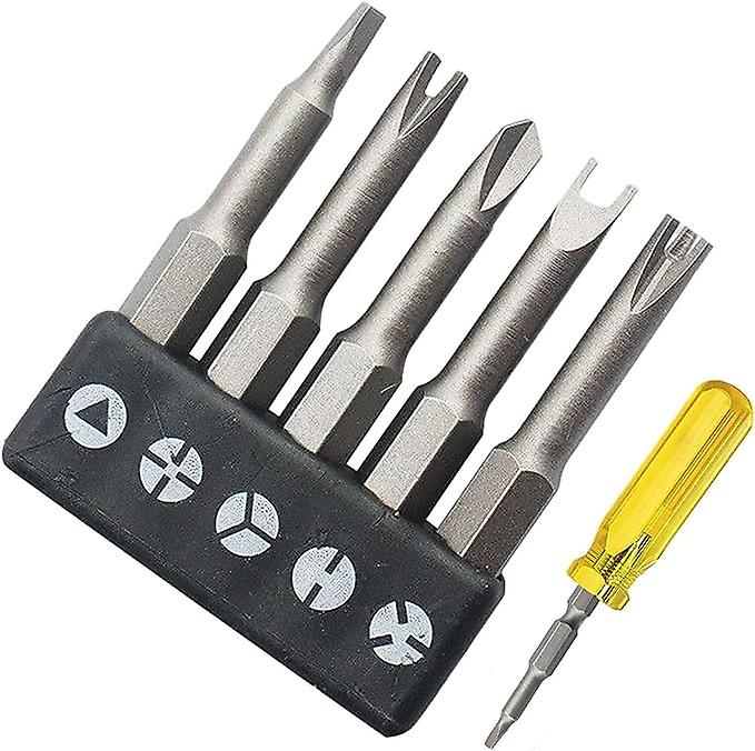 Ch Screwdriver Bit Set， 5-piece Screwdriver Bit Set Made Of Chrome Vanadium Steel， 6.35 Mm Joint Bit Set For Household For Home Use