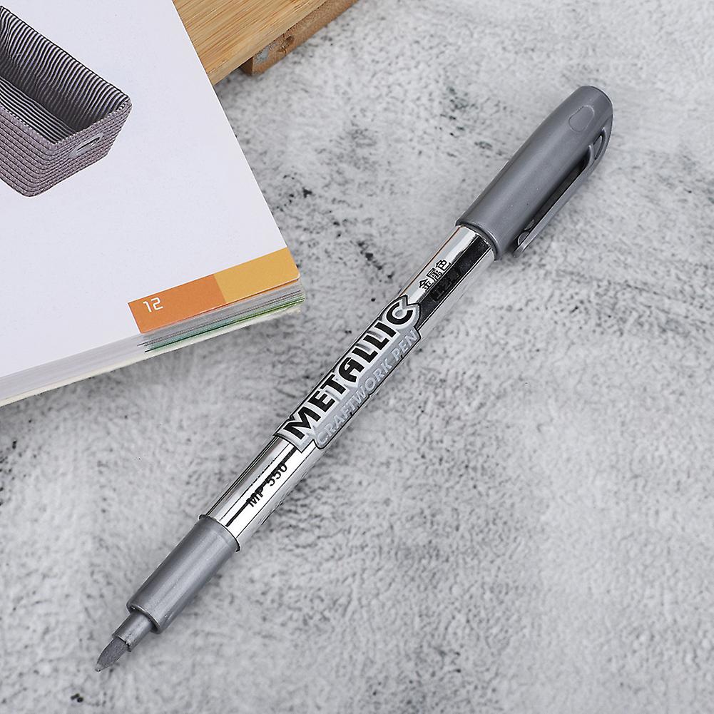 12pcs Silver Oil Paint Marker Pen Craftwork Drawing Signature Pen Office School Stationery