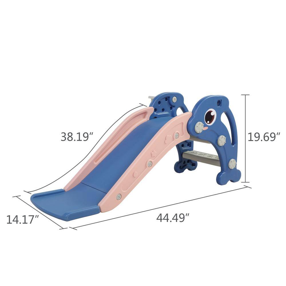 Nyeekoy Toddler Slide Freestanding Kids Climbing Sliding Fun Toy IndoorsOutdoors Blue TH17B0752