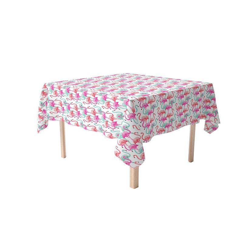 Square Tablecloth， 100% Polyester， 70x70， Flamingo Beach