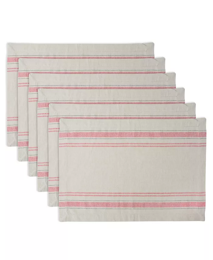 Design Imports Chambray French Stripe Placemat Set of 6