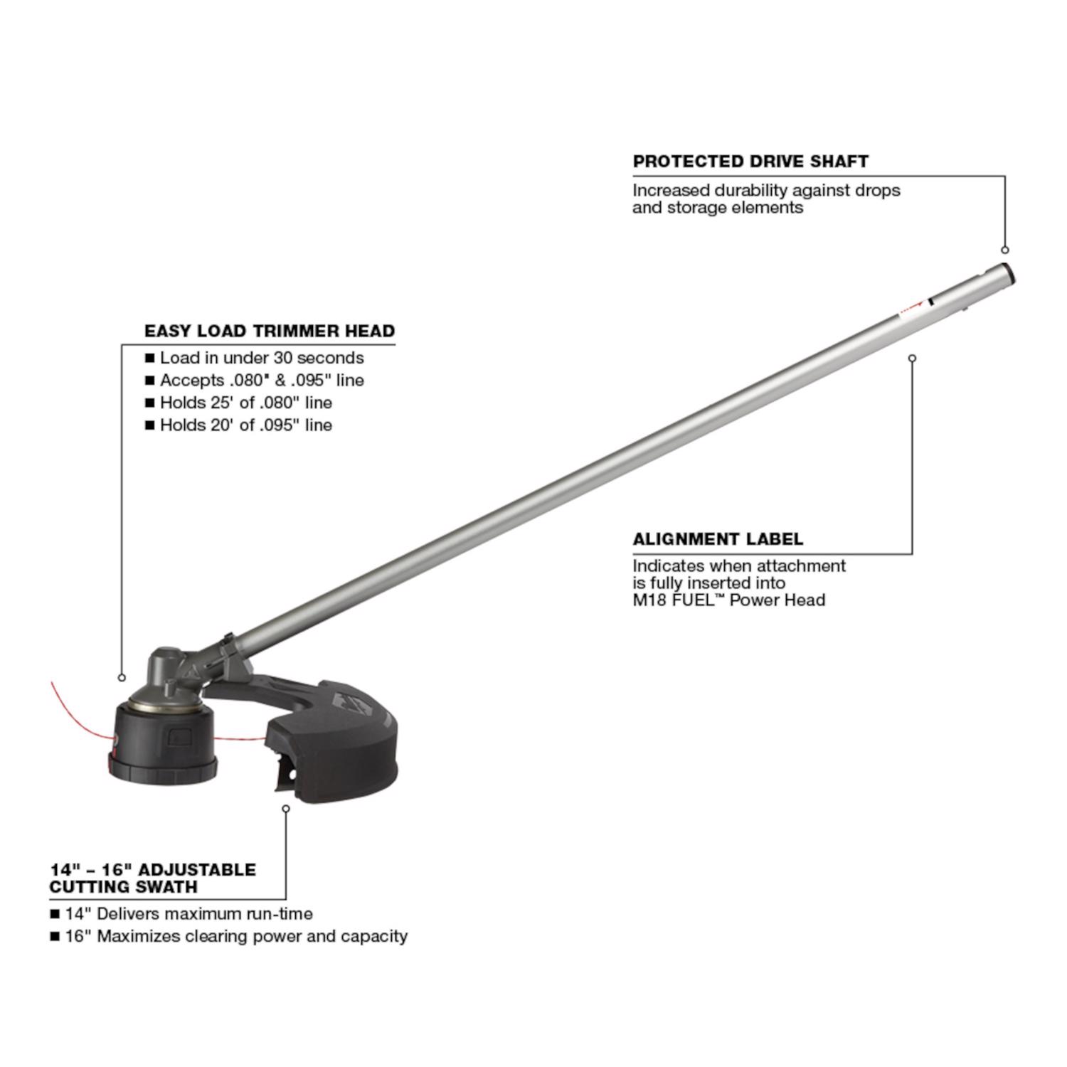 MW M18 FUEL Quik-Lok Professional Grade 0.080 / 0.095 in. D X 36.25 in. L String Trimmer Atta