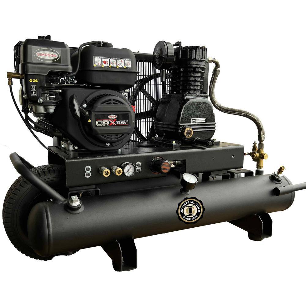 Industrial Gold 10 Gal. 5.5 HP CRX Portable Low RPM 125 PSI Electric Air Compressor with Quiet Operation P55XG11