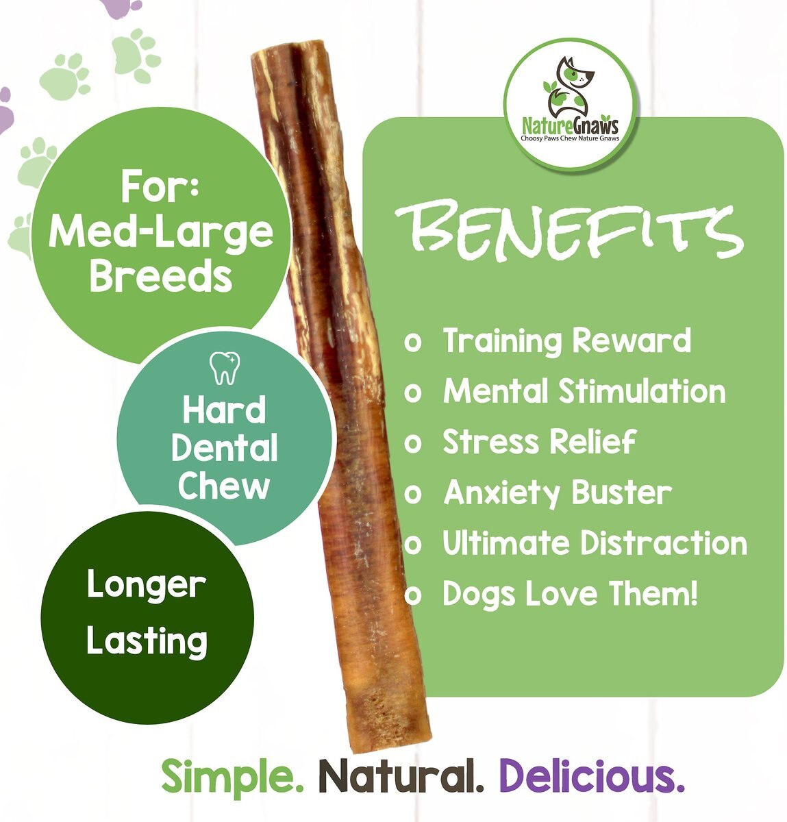 Nature Gnaws Jumbo Bully Sticks 11 - 12\