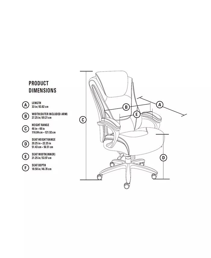 Serta Big and Tall Smart Layers Executive Office Chair