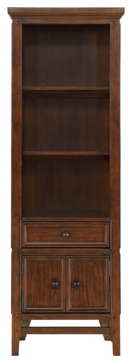 Lexicon Frazier Park Wood Side Pier in Brown Cherry   Transitional   Bookcases   by Homesquare  Houzz