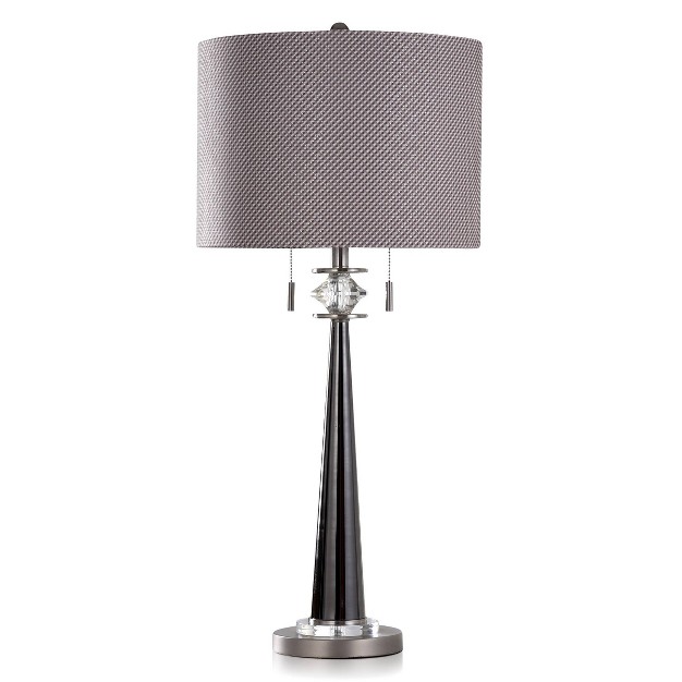 Gemma Transitional Metal Tapered Column Table Lamp Black Stylecraft