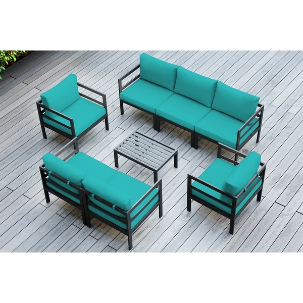 Ohana Outdoor 8pc. Cushioned Aluminum Sectional