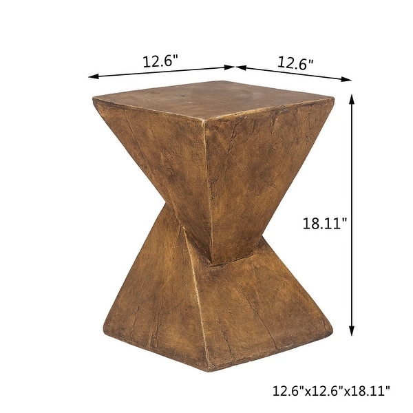 Adeco Outdoor Indoor Concrete Side Table Modern Accent End Table