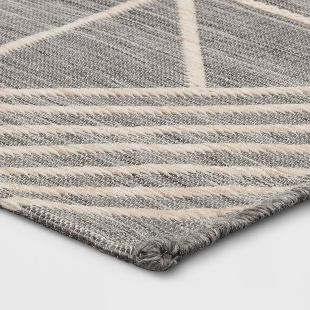 Geo Dimensional Tapestry Rectangular Woven Outdoor Area Rug Gray