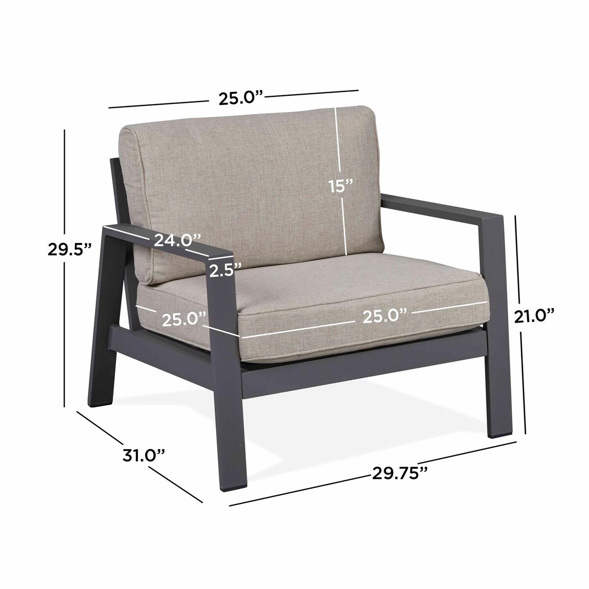 Lakeview Elysian Aluminum Club Chair