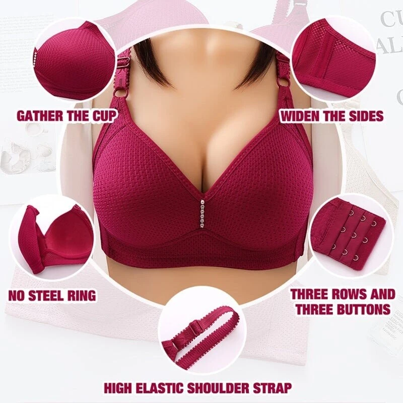 🔥Plus Size Bra Women Underwear Wire Free Comfort  Soft Breathable�