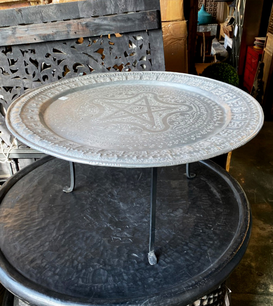 Aluminum Moroccan Tray Table   Mediterranean   Side Tables And End Tables   by Design Mix Furniture  Houzz