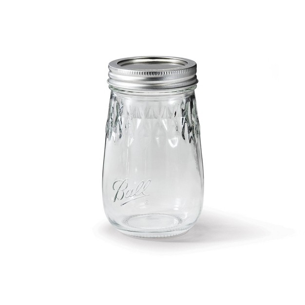 Ball 4pk 16oz Flute Mason Jars With Lid And Band