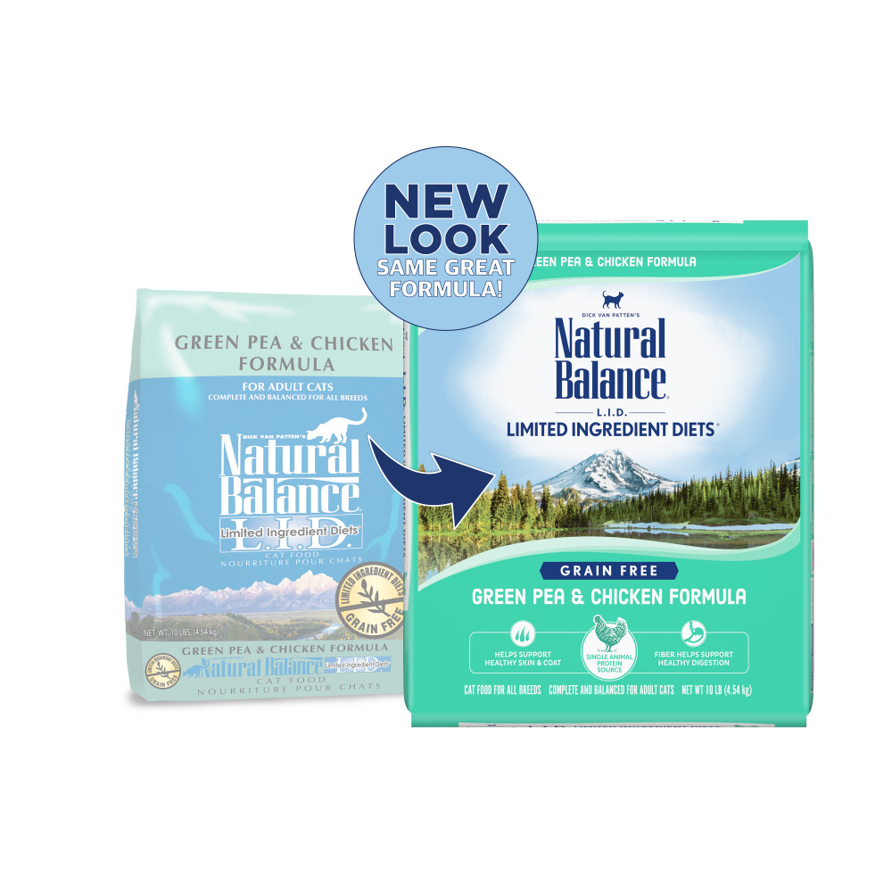 Natural Balance L.I.D. Limited Ingredient Diets Green Pea and Chicken Formula Grain-Free Dry Cat Food 10 lb