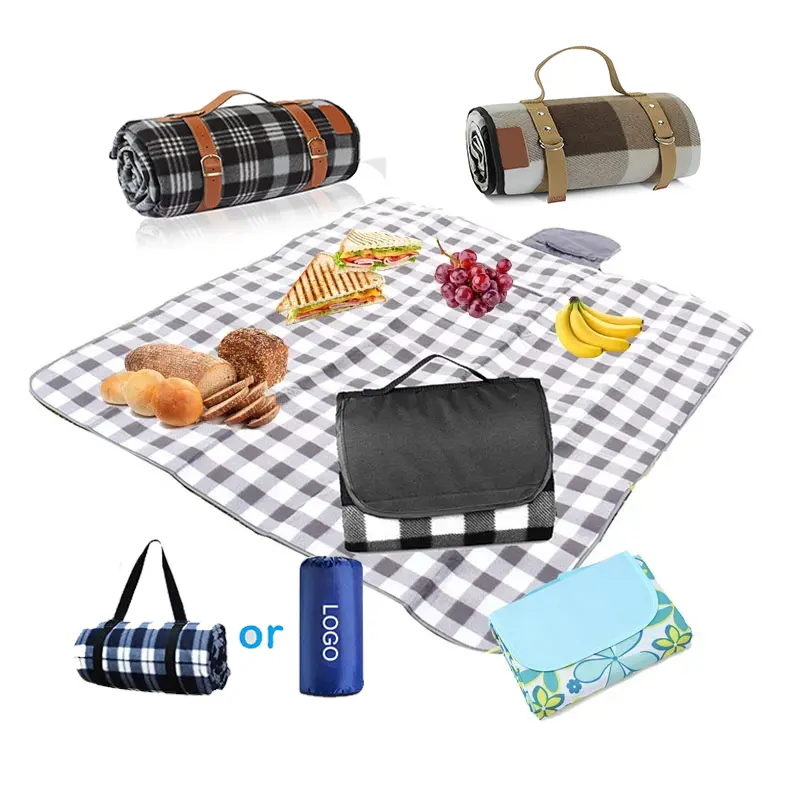 China wholesale custom printed water resistant ecofriendly recycled beach camping picnic portable luxury picnic blanket