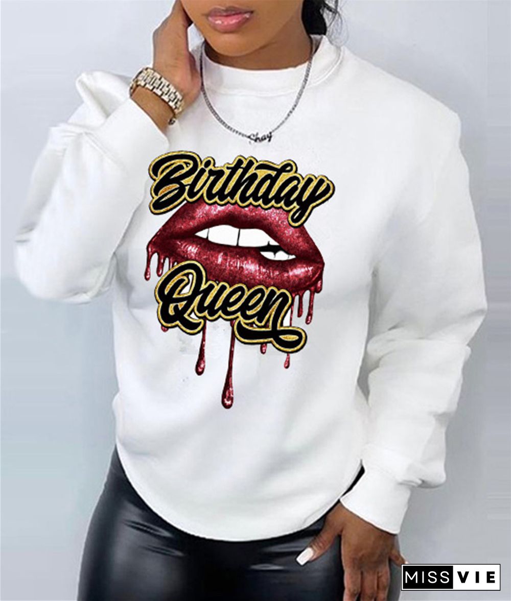 Plus Size 5XL Printed Long Sleeve Loose Sweatshirts