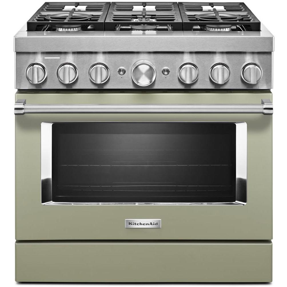 KitchenAid 36-inch Freestanding Dual Fuel Range with Even-Heat? True Convection KFDC506JAV