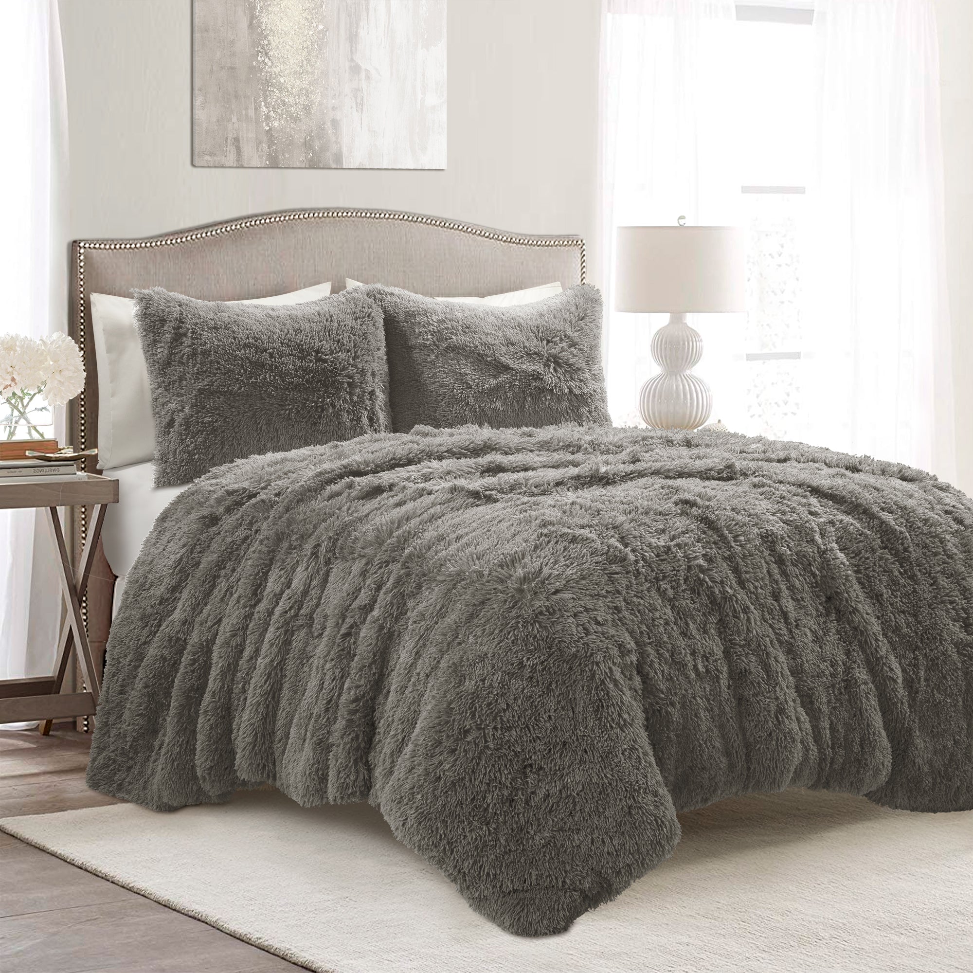 Emma Faux Fur Comforter Set