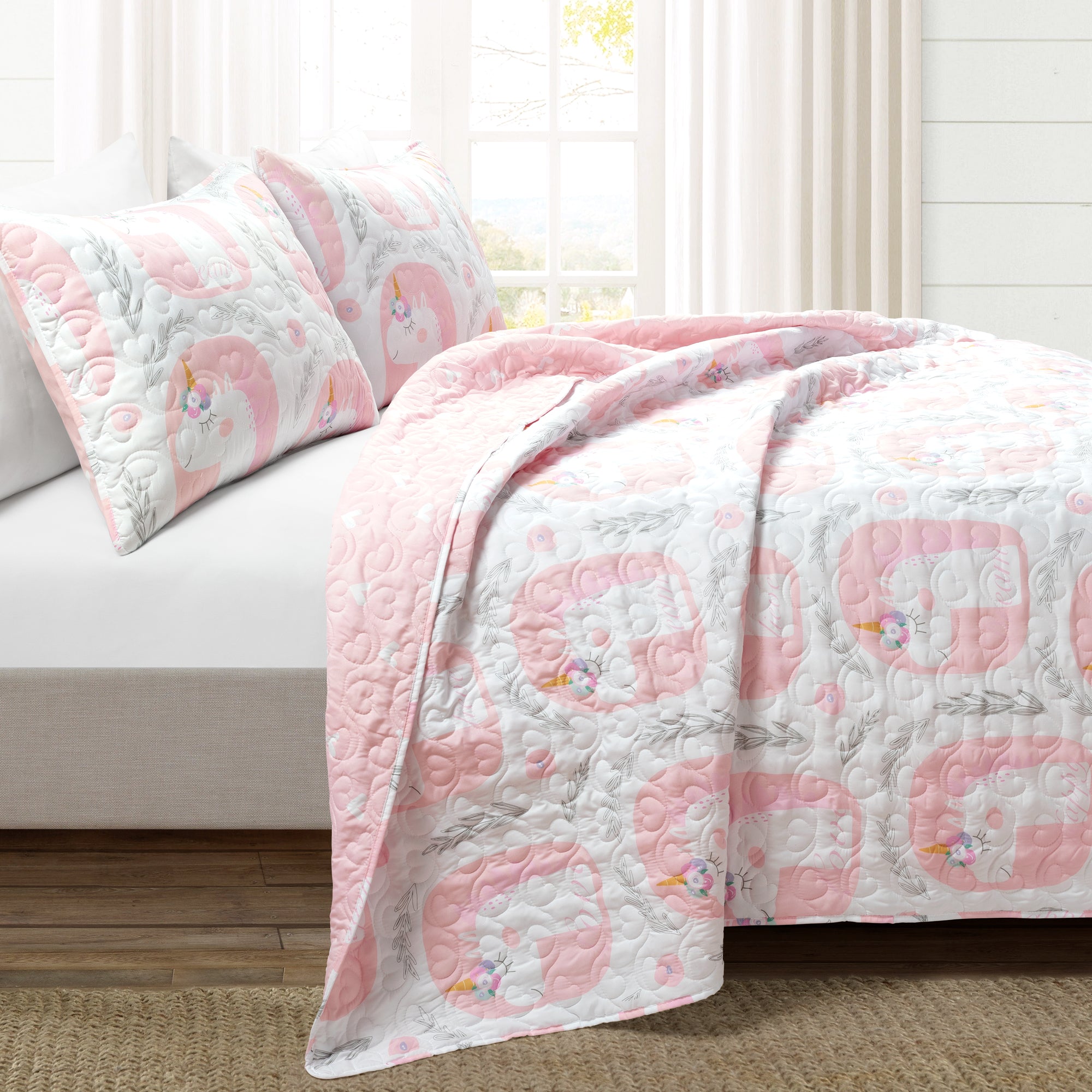 Inspirational Unicorn Reversible Quilt Set