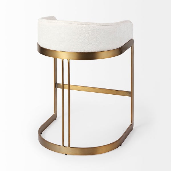 Hollyfield Cream Fabric Seat w/Gold Metal Base Counter Stool