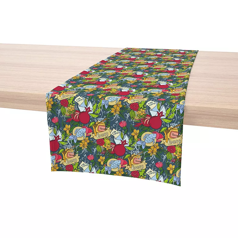 Table Runner， 100% Polyester， 14x108， Happy Jewish New Year