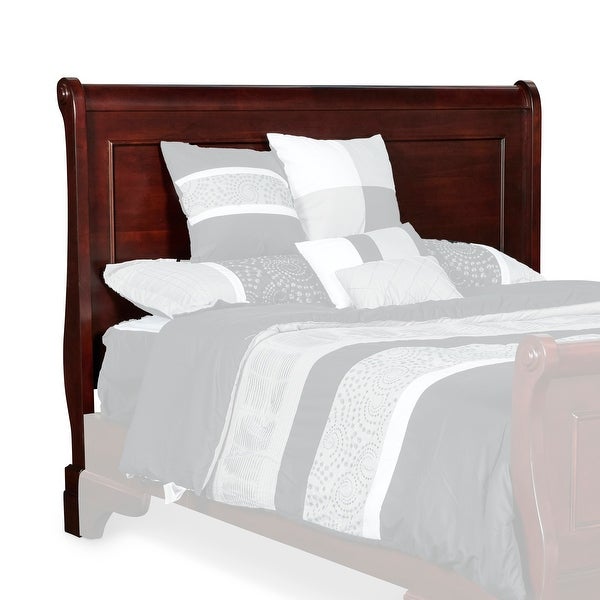 Wooden Sleigh Design Panel Headboard with Bracket Feet， Brown - - 36764781