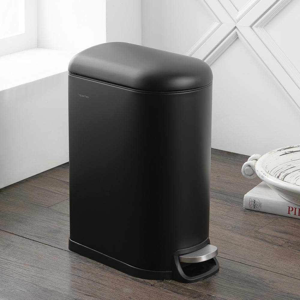 happimess Roland 10.6 Gal. Black Step-Open Trash Can HPM1010B