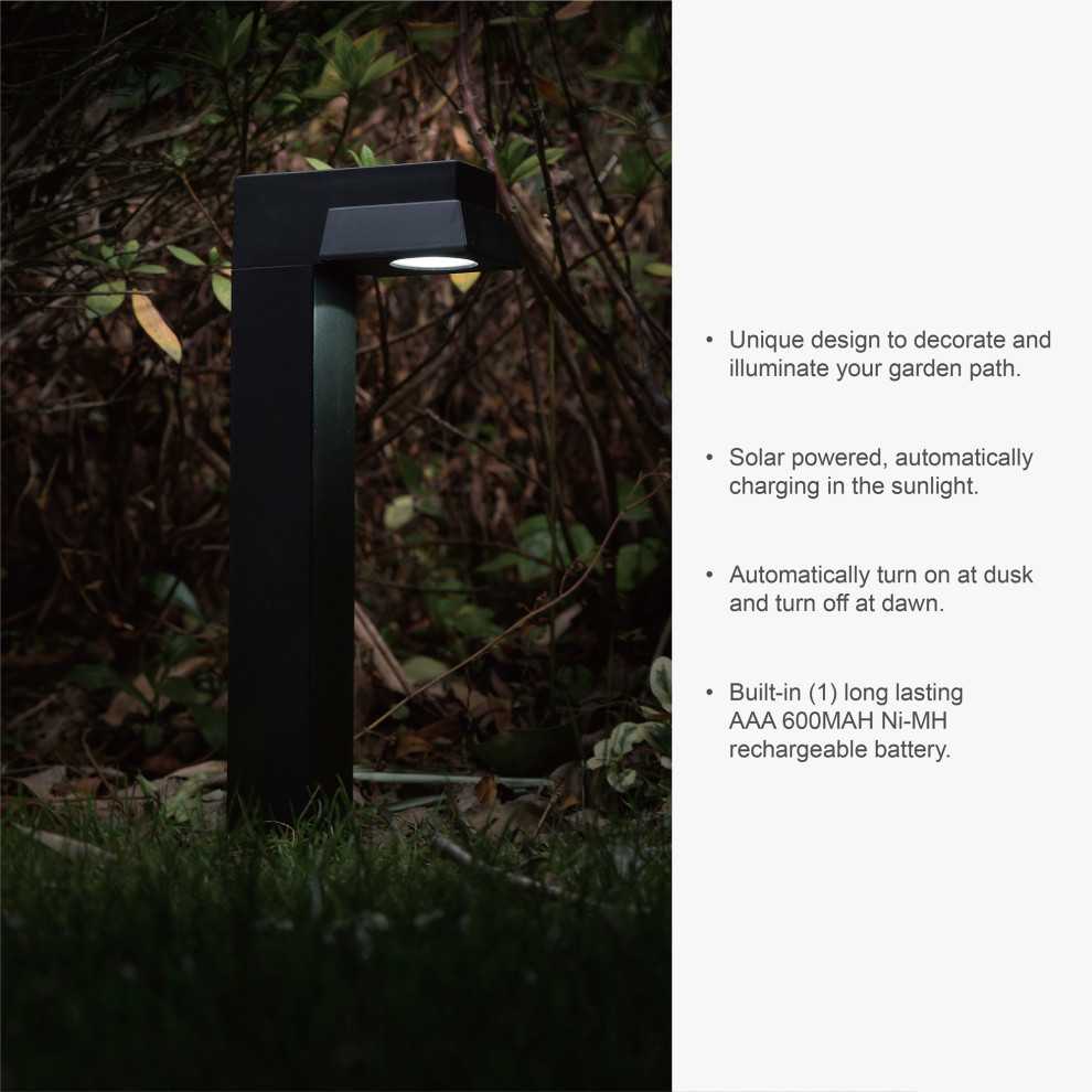 15 quotH Solar Powered SMD LED Pathway Ground Light  Set of 6   Transitional   Path Lights   by Glitzhome  Houzz