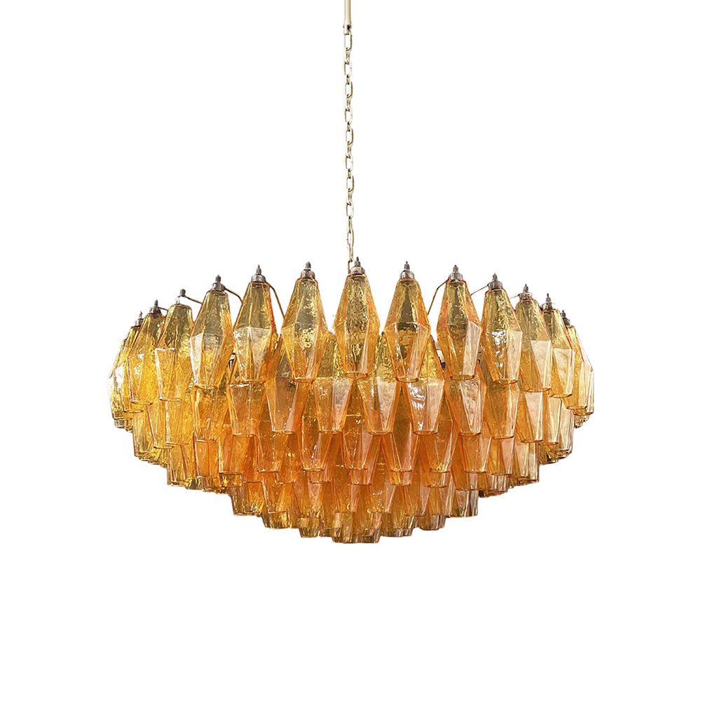 Murano Rhombus Amber Glass Chandelier