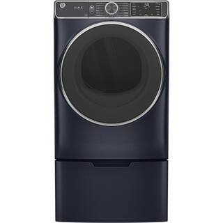 GE 7.8 cu. ft. Smart Front Load Gas Dryer in Sapphire Blue with Steam and Sanitize Cycle ENERGY STAR GFD85GSPNRS