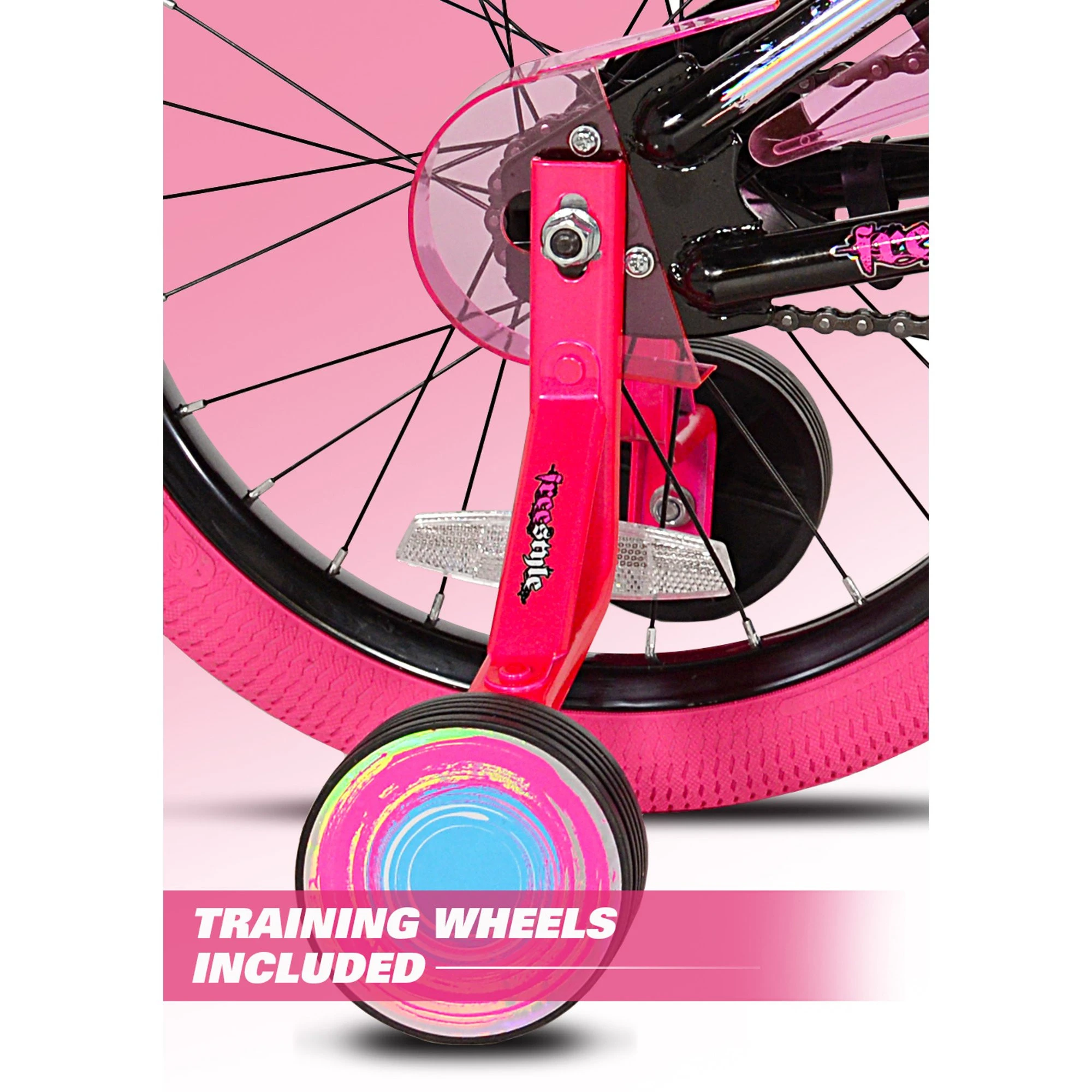 Kent 18 In. Sparkles Girl's Bike， Black and Pink