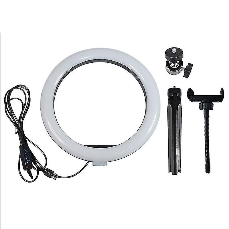 10in Led Ring Lamp With Tripod Stand And Cellphone Holder Kit Mobile Phone Live Broadcast Selfie Fill Light Vlog Video Pography Light